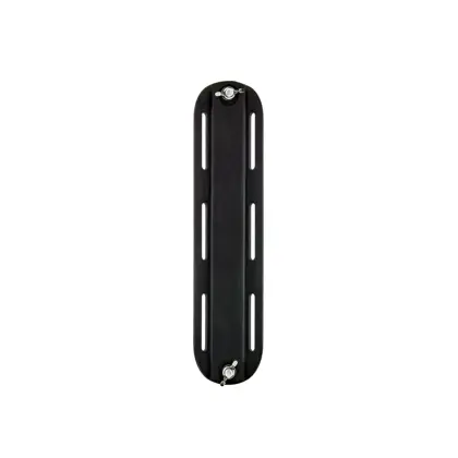 Monobotella aluminio adaptador con tornillos, corto, negro - 7x30,5cm 225g