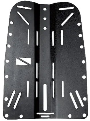 Backplate alu (0,85kg), black - oxidized