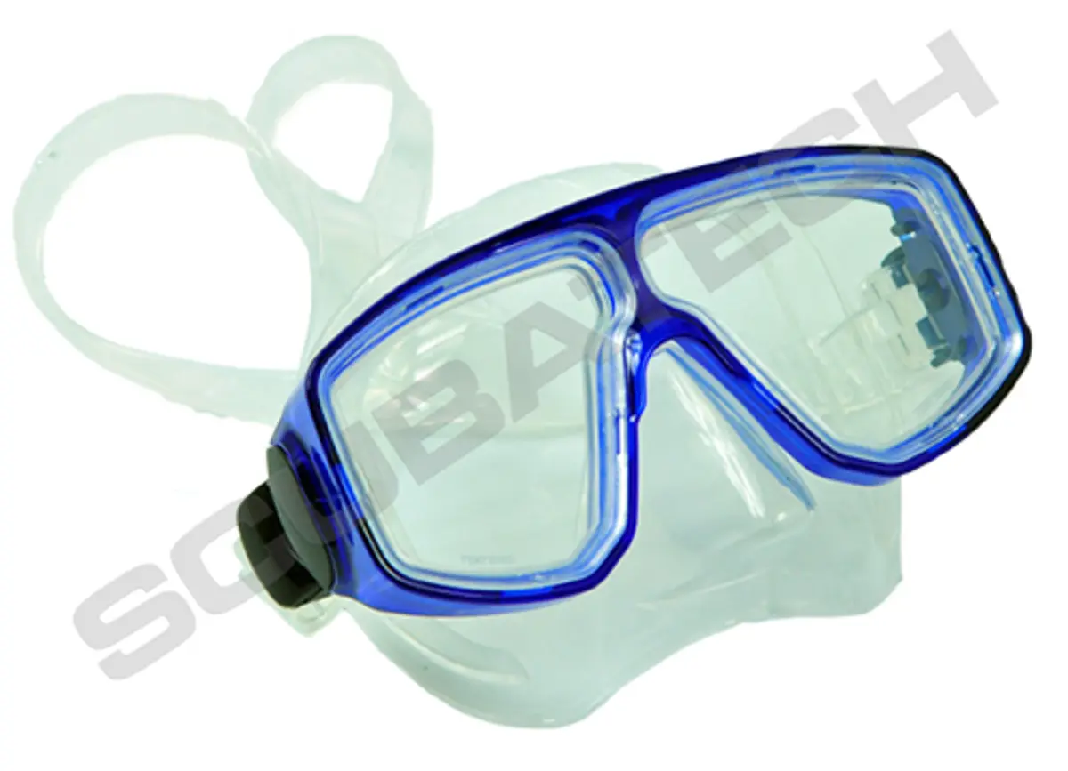 Mask Corsica, clear silicone, blue frame