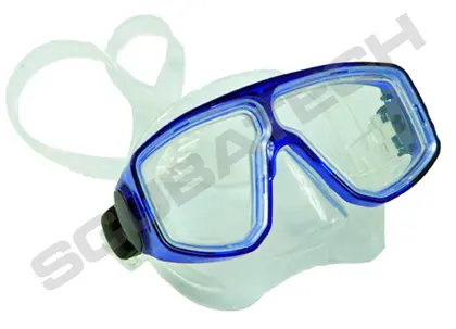 Mask Corsica, clear silicone, blue frame