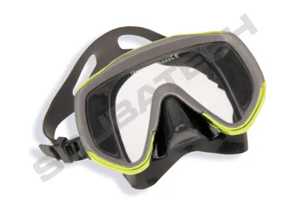 Mask Vision II, black silicone, yellow frame