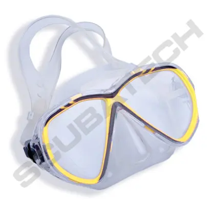 Mask Vision, clear silicone, yellow frame