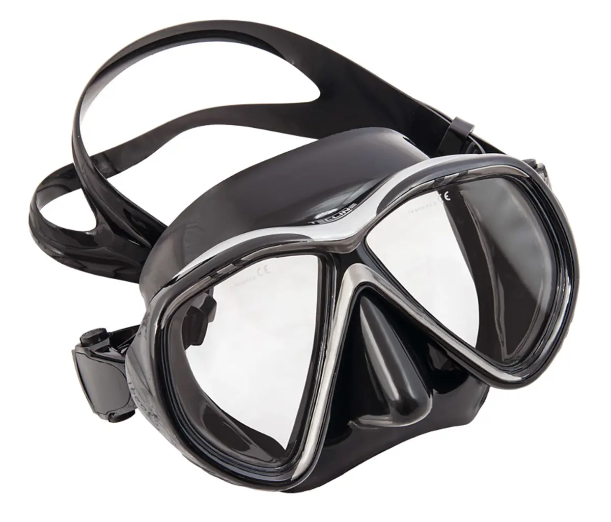 Mask Tiara II, black silicone, black-silver frame - Asia fit