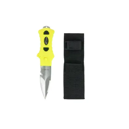 Cuchillo Minirazor Alfa amarillo, nylon pouch