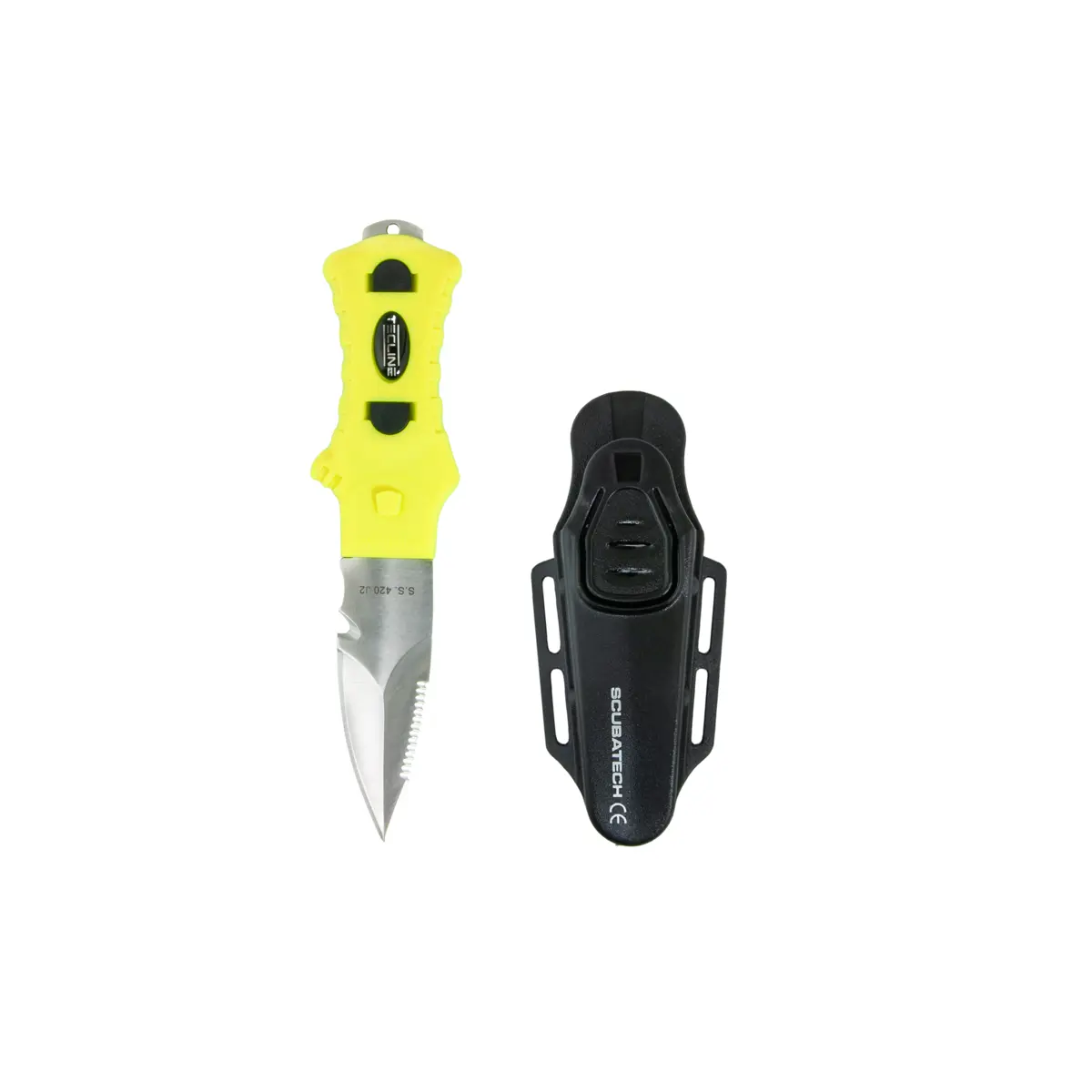 Cuchillo Minirazor Alfa amarillo, plástico soporte