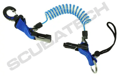 Retractor con Mosqueton Plastico Azul