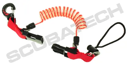 Retractor con Mosqueton Plastico Rojo
