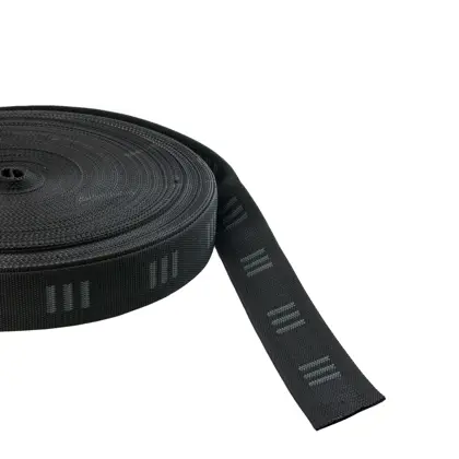 Cincha belt soft 50mm 1,2mm - negro con logo "E" Tecline