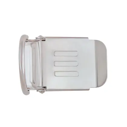 Inox belt hebilla 50 mm con D-rings y logo E