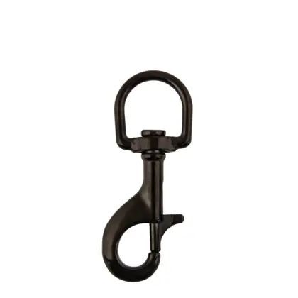 Mosquetón inox 100 mm, "D" type eye, negro - Military Line