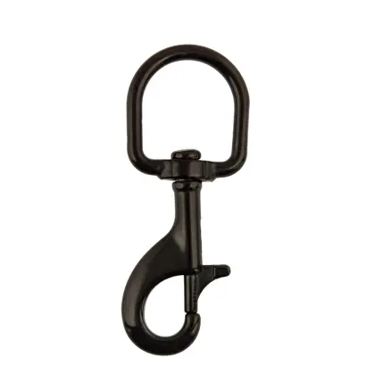 Mosquetón inox 115 mm, "D" type eye, negro - Military Line