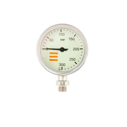 SPG diam 63 mm, scale 300 bar, presión de trabajo 230 bar, nickel - cabezal solo