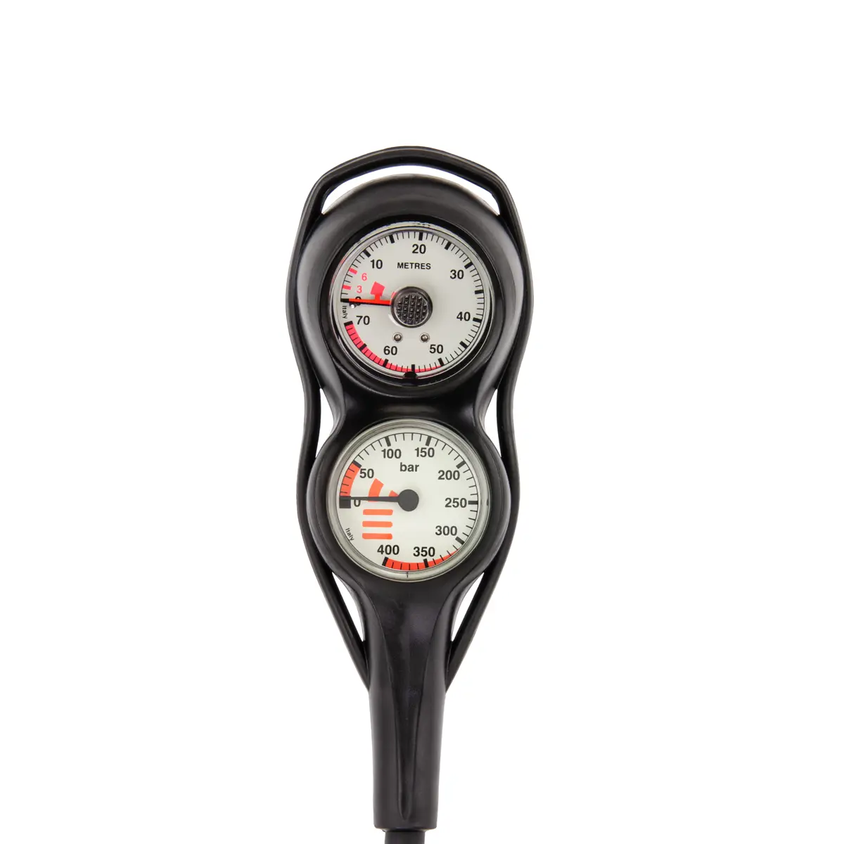 Consola Tecline EVO II, SPG 52 mm, scale 400 bar + depthgauge, latiguillos HP 80 cm