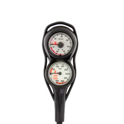 Consola Tecline EVO II, SPG 52 mm, scale 400 bar + depthgauge, latiguillos HP 80 cm