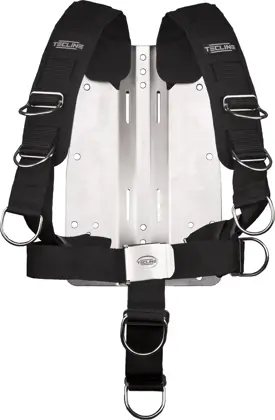 Arnés TecLine Comfort (ajustable) estándar cincha - incl. 3 mm inox placas, sin logo