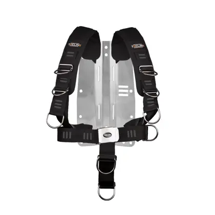 Arnés Tecline Comfort soft cincha "E" - incl. 3 mm inox MIDI placas