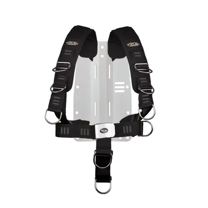 Arnés Tecline Comfort soft cincha "E" - incl. 3 mm aluminio MIDI placas
