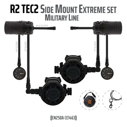 Regulador R2 TEC2 rev. sidemount Extreme set - EN250A - Military Line