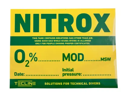 Information sticker NITROX 30 x 22,5 cm (eng. ver.)