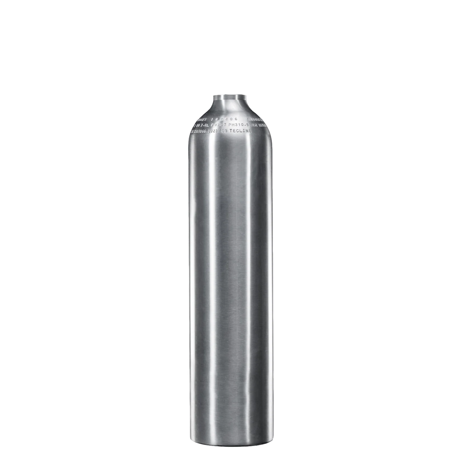 Aluminio botella 7 L 207 bar, Tecline, cepillado - solo botella