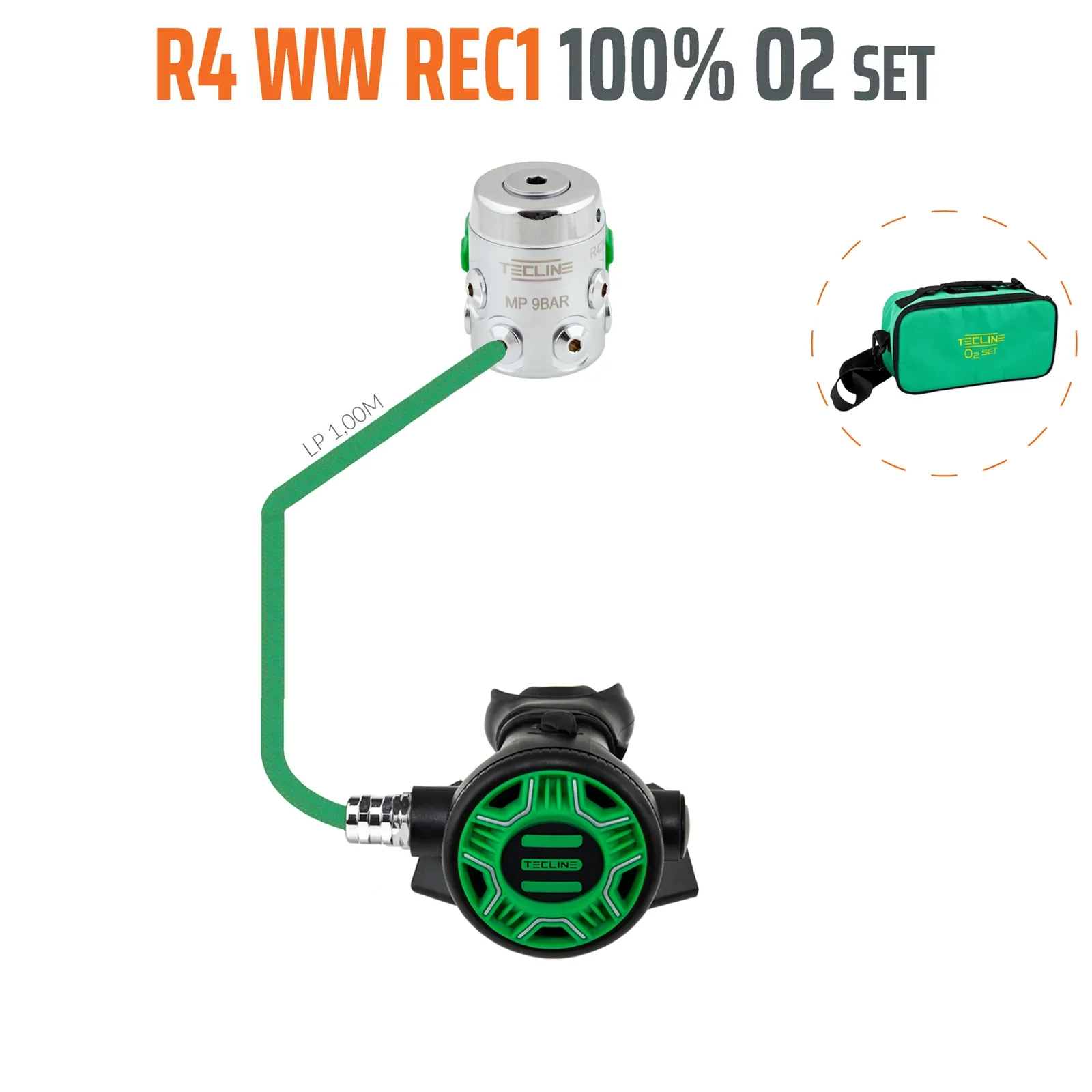 Regulador R4 WW REC1 100% O2 M26x2, stage set - EN250A > 10°C