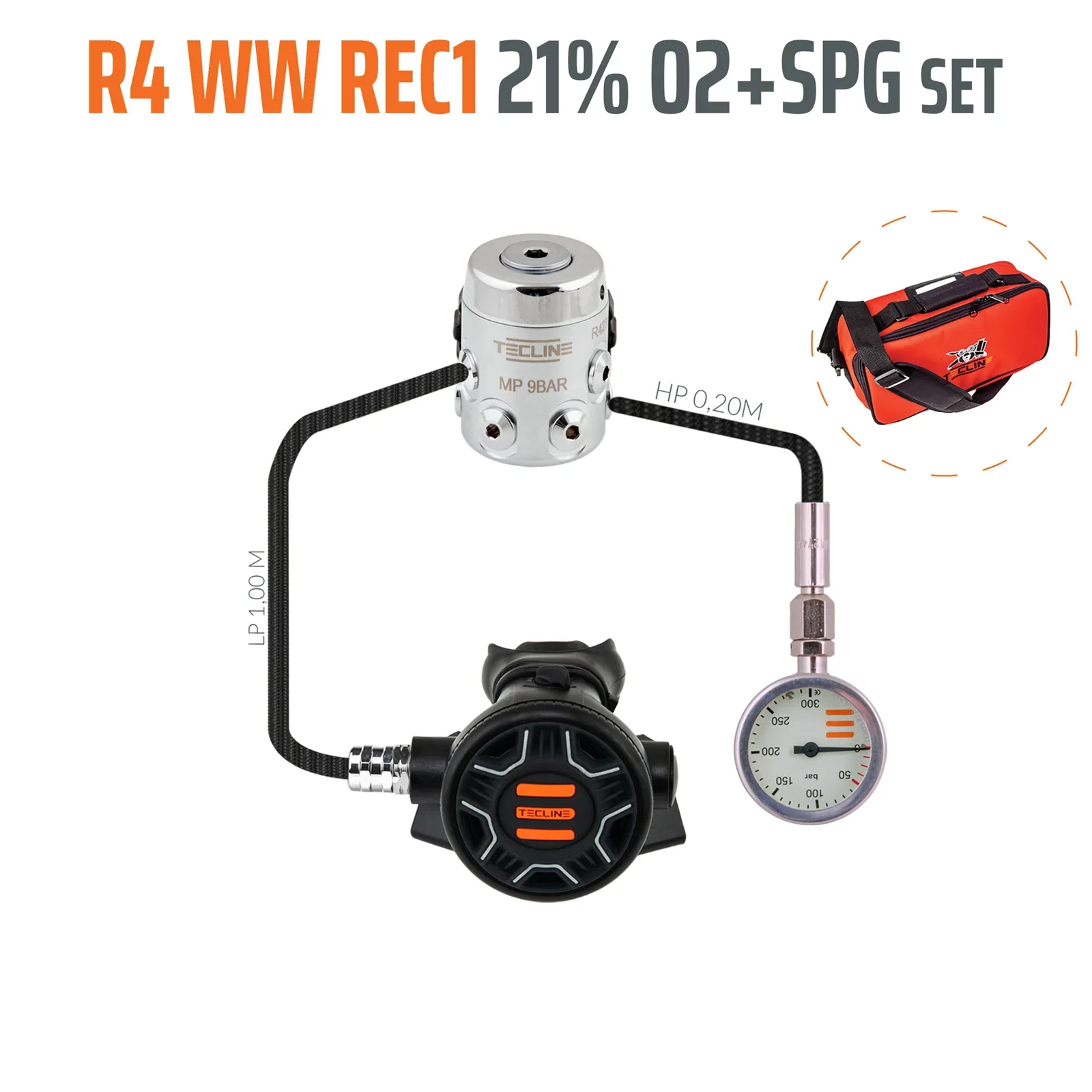 Regulador R4 WW REC1 21% O2 G5/8 con SPG, stage set - EN250A > 10°C