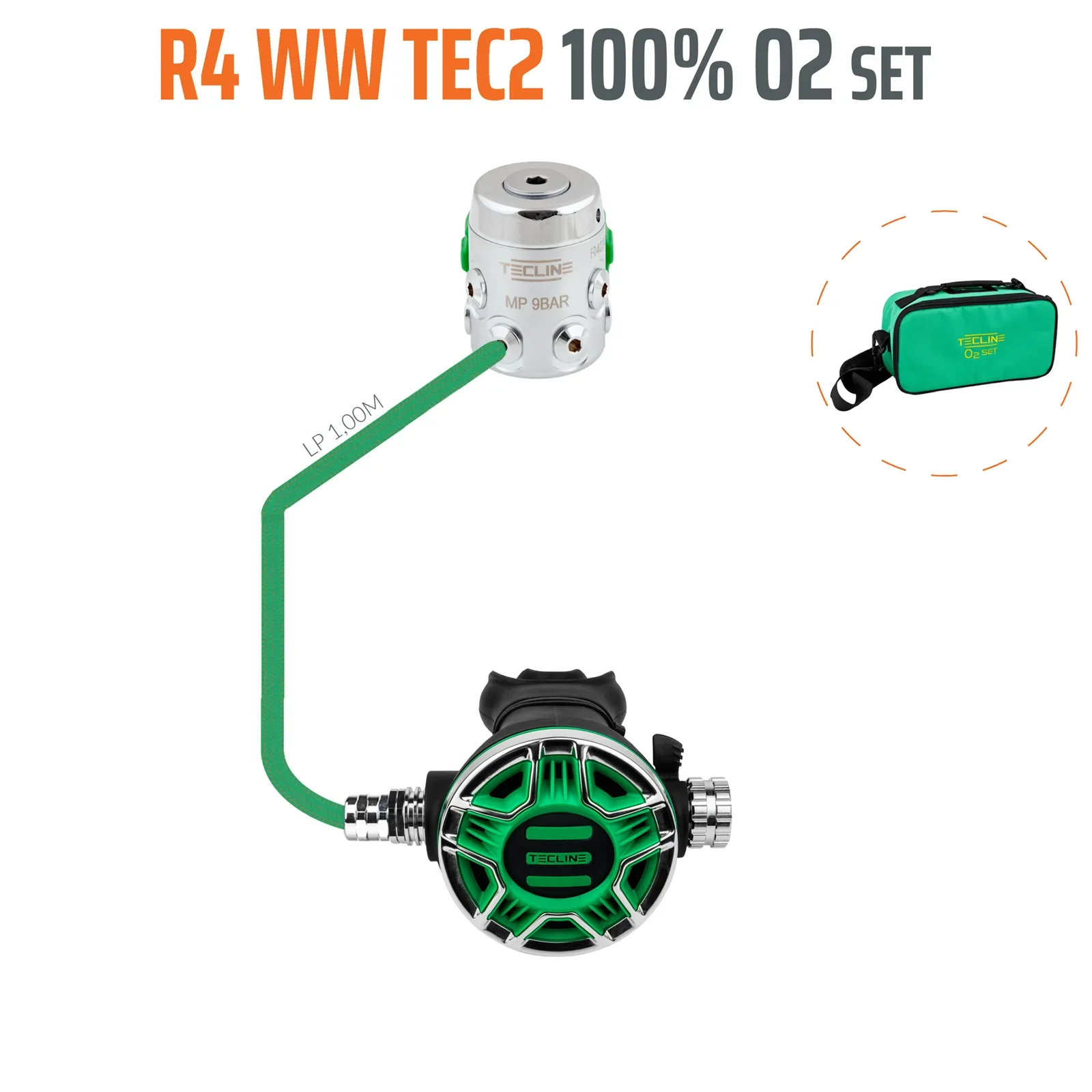 Regulador R4 WW TEC2 100% O2 M26x2, stage set - EN250A > 10°C