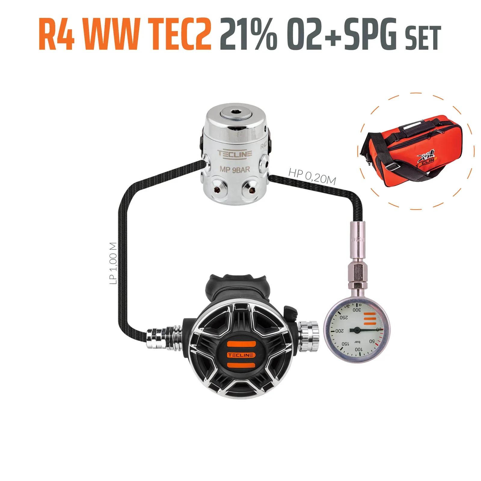 Regulador R4 WW TEC2 21% O2 G5/8 con SPG, stage set - EN250A > 10°C