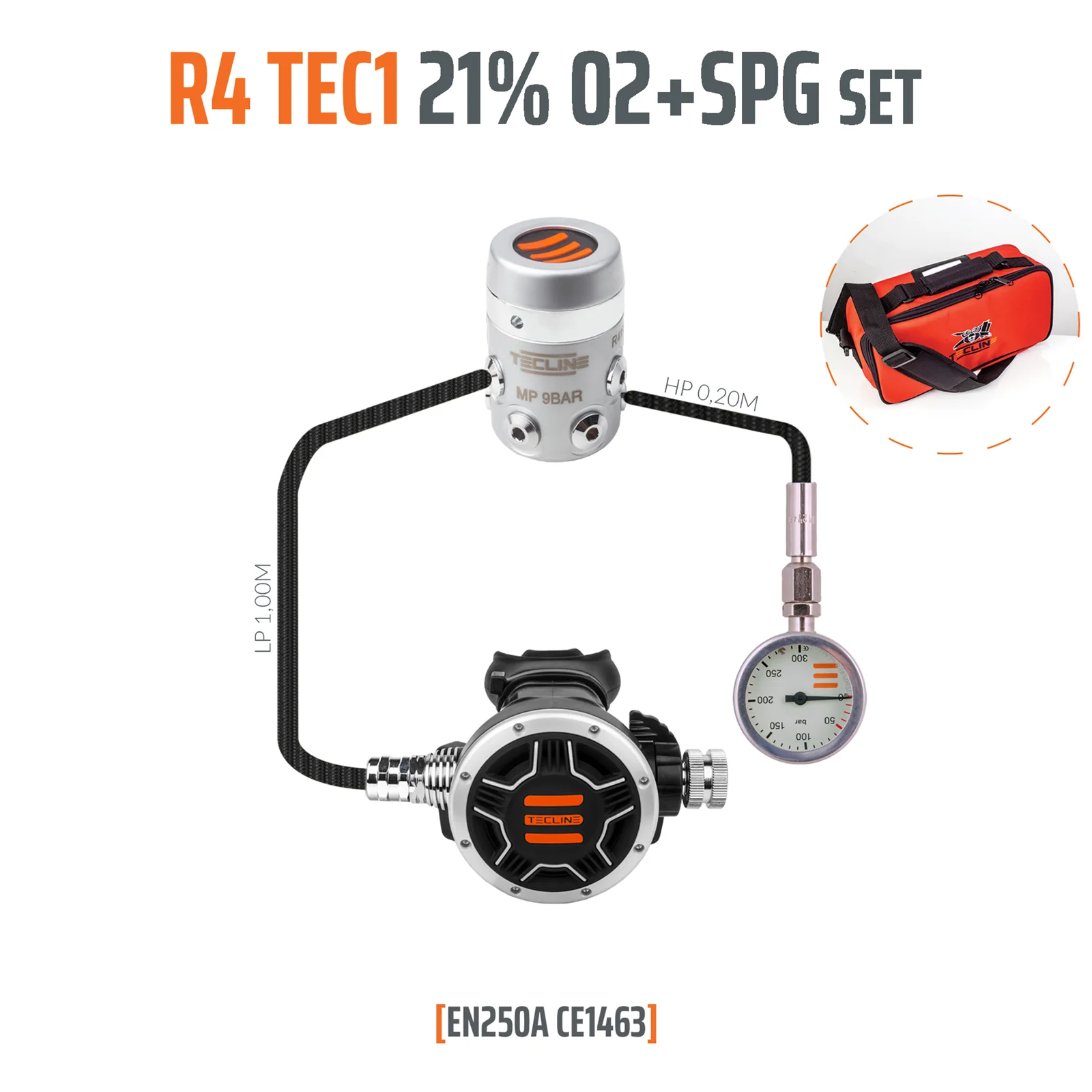 Regulador R4 TEC1 21% O2 G5/8 con SPG, stage set - EN250A
