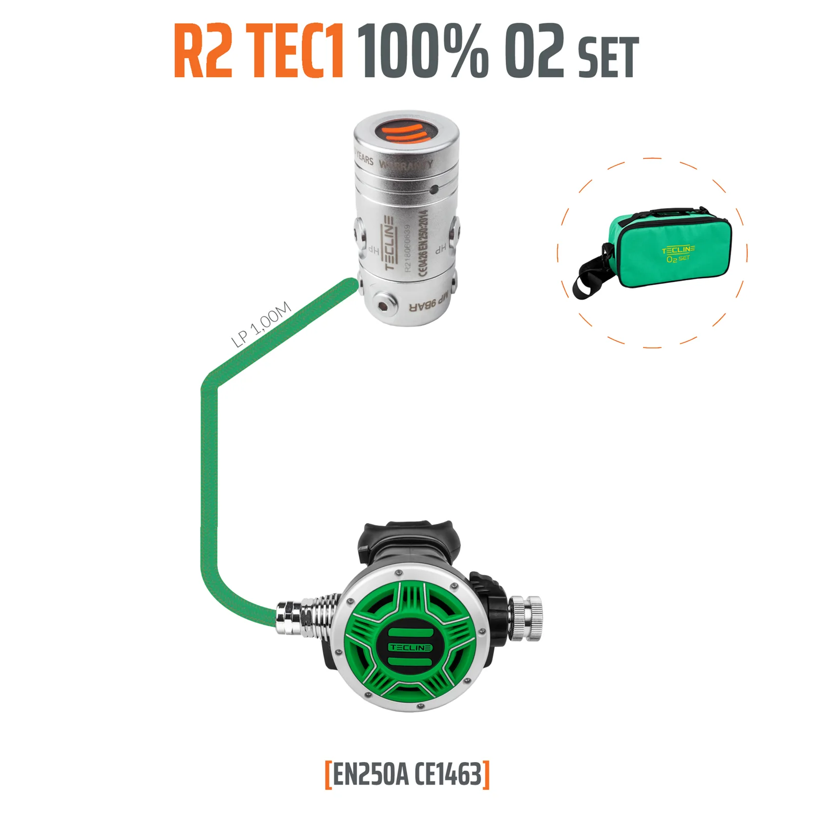 Regulador R2 TEC1 100% O2 M26x2, stage set - EN250A