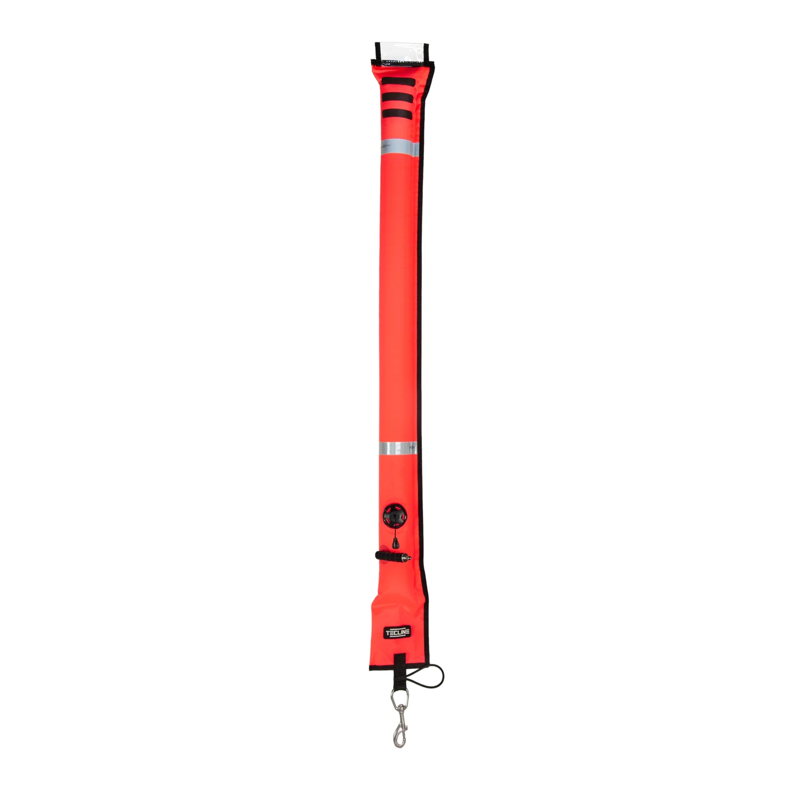 Boya cerrada 11/117 cm con válvula OPR y mosquetón inox - naranja