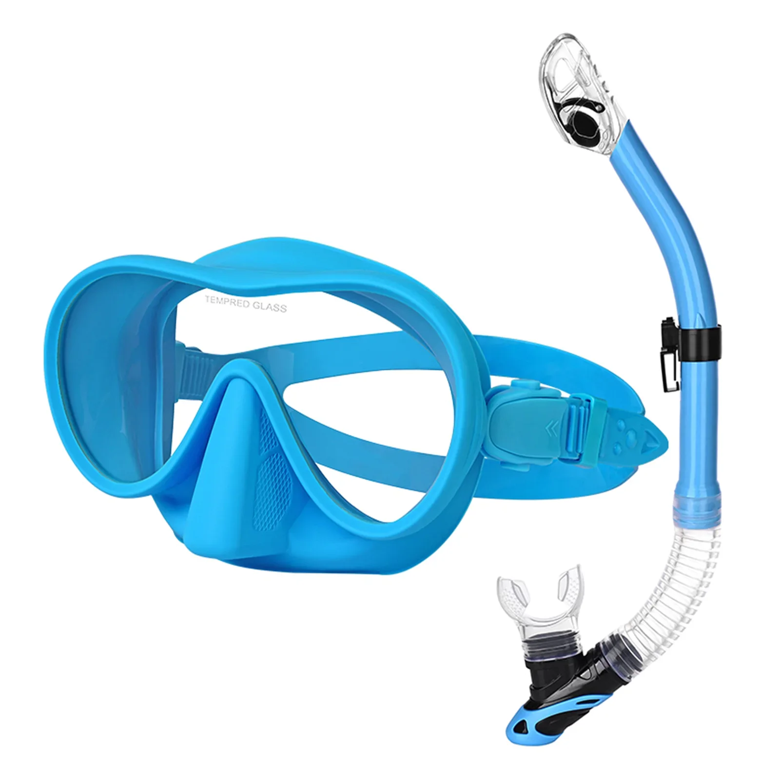 Tecline Frameless SV máscara size S + tubo, azul set - Tecline