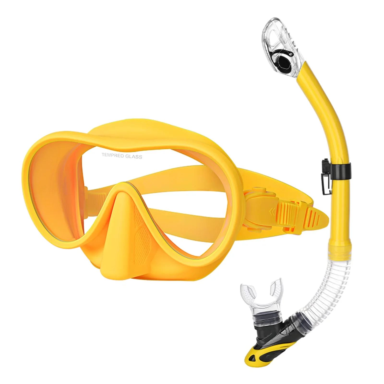 Tecline Frameless SV máscara size S + tubo, amarillo set - Tecline