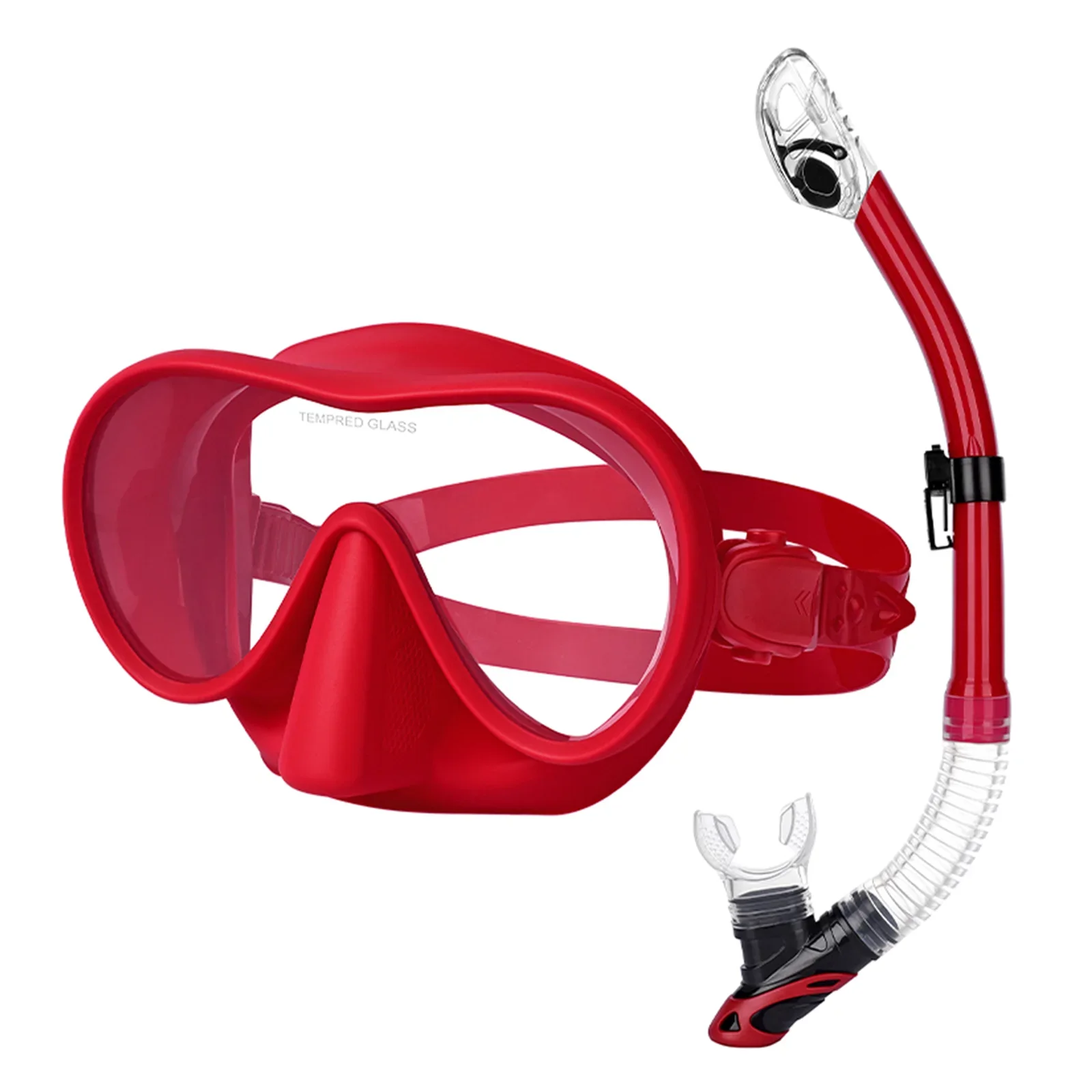 Tecline Frameless SV máscara size M/L + tubo, rojo set - Tecline