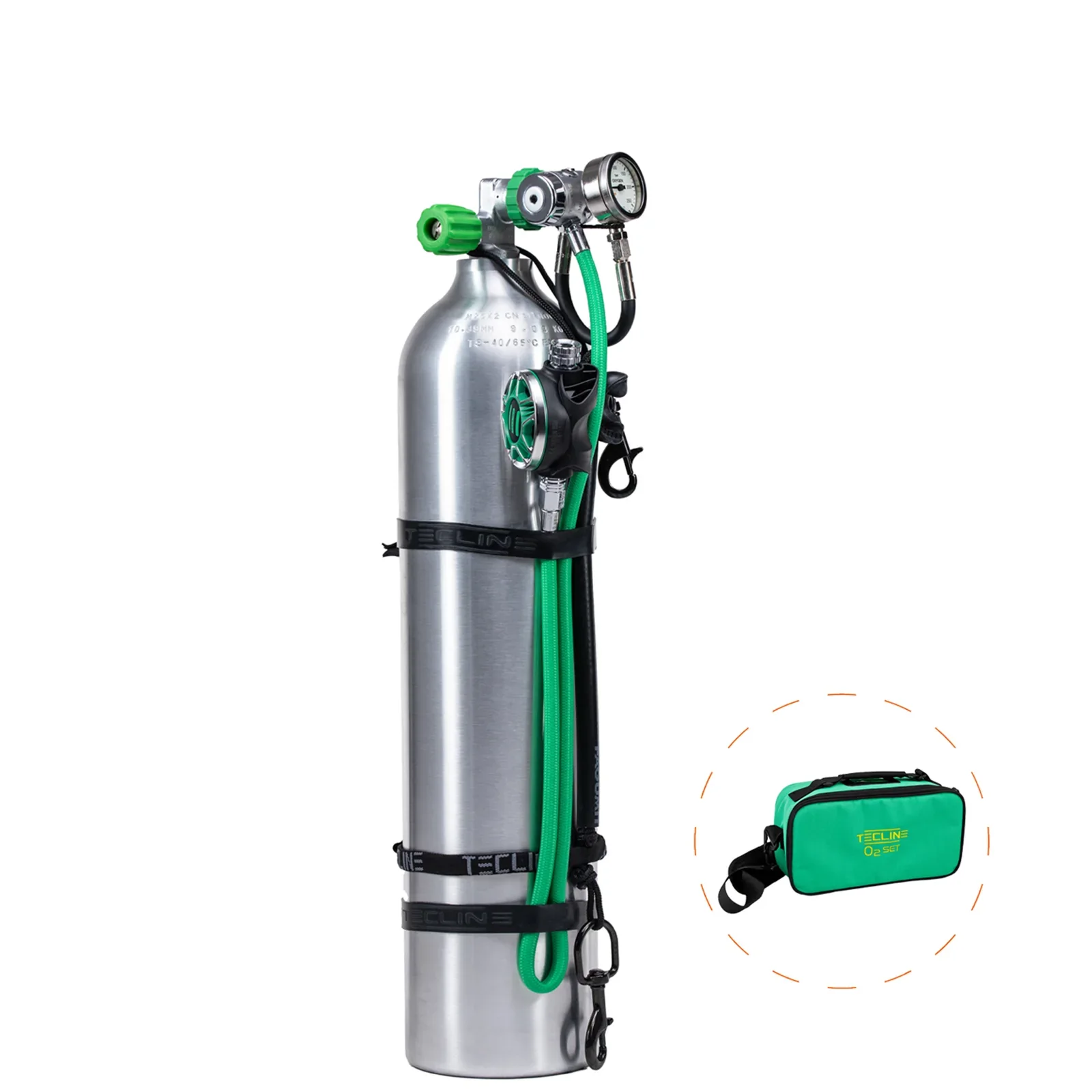 Stage - aluminio botella 7 L + kit de rigging + reg. R4 WW TEC2 100% O2
