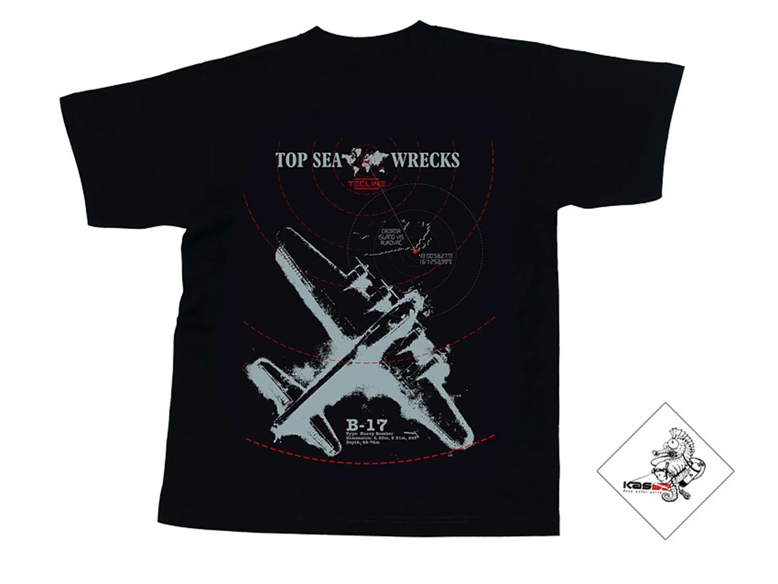 T-shirt Tecline B-17, negro S