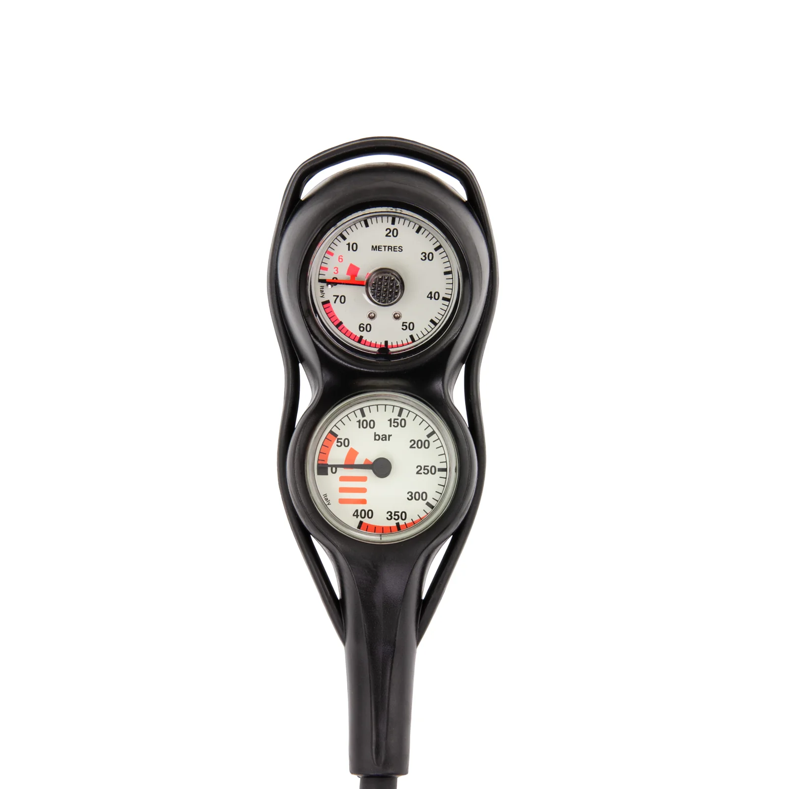 Consola Tecline EVO II, SPG 52 mm, scale 400 bar + depthgauge, latiguillos HP 80 cm