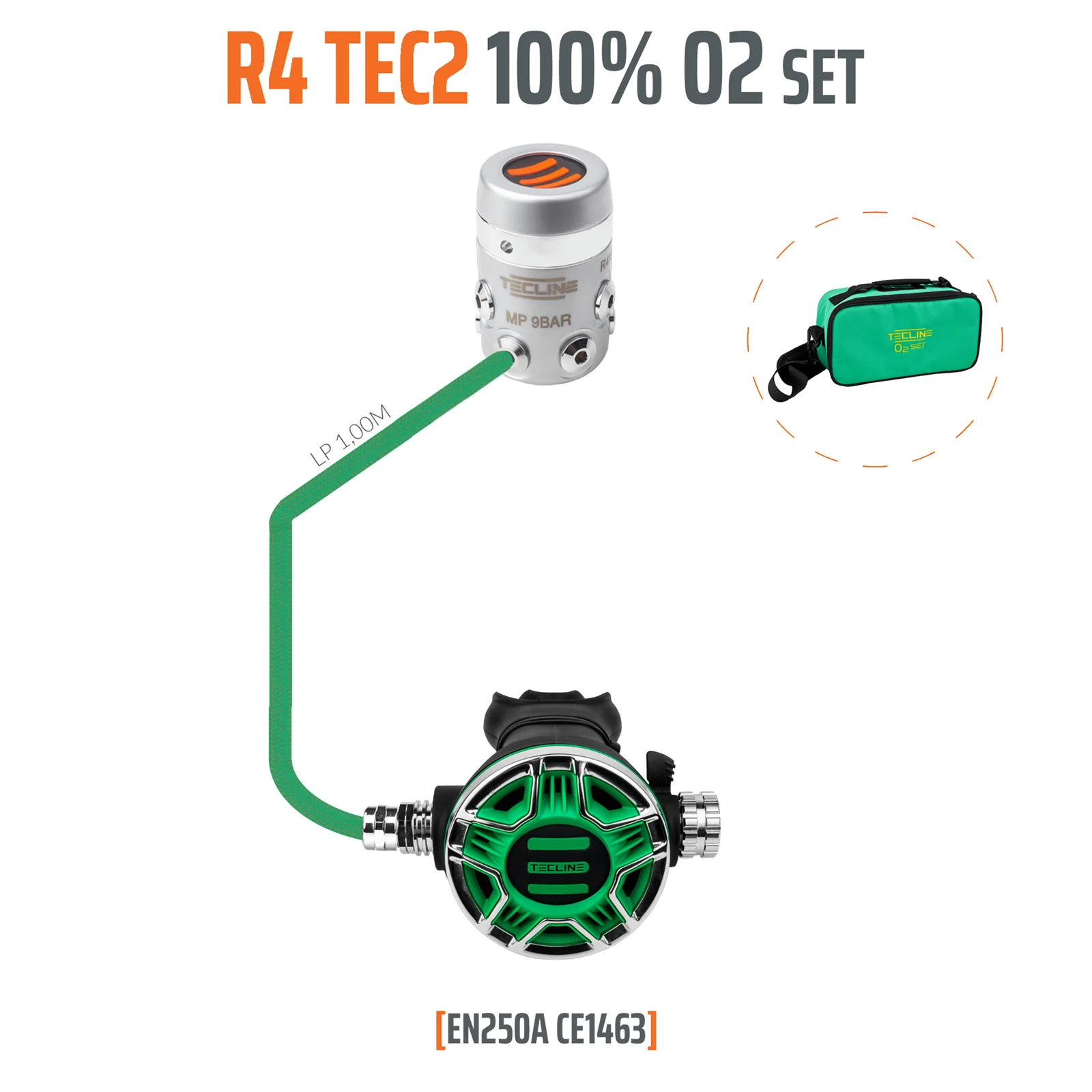 Regulador R4 TEC2 100% O2 M26x2, stage set - EN250A