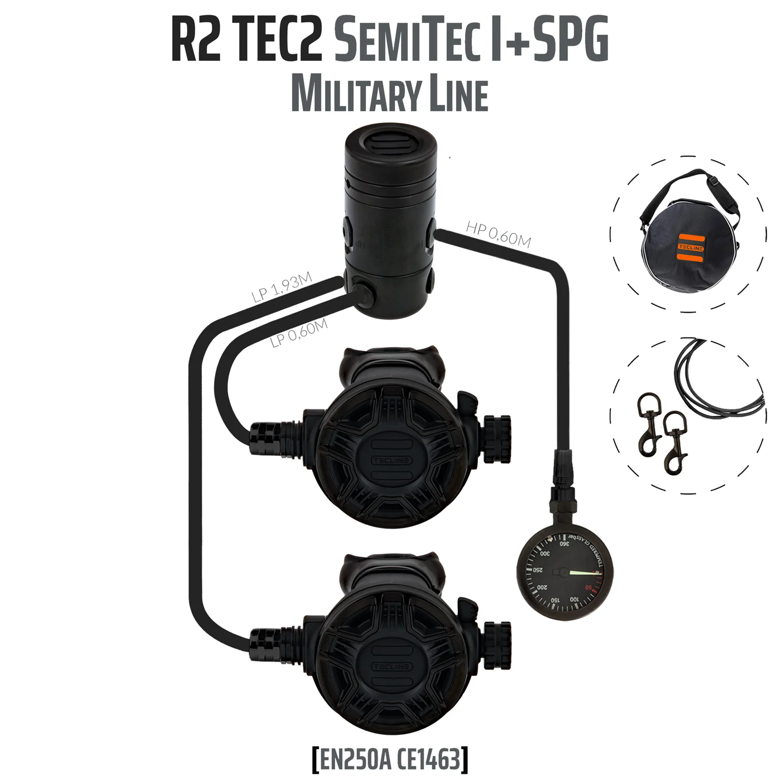 Regulador R2 TEC2 rev. SemiTec I set con SPG - EN250A - Military Line