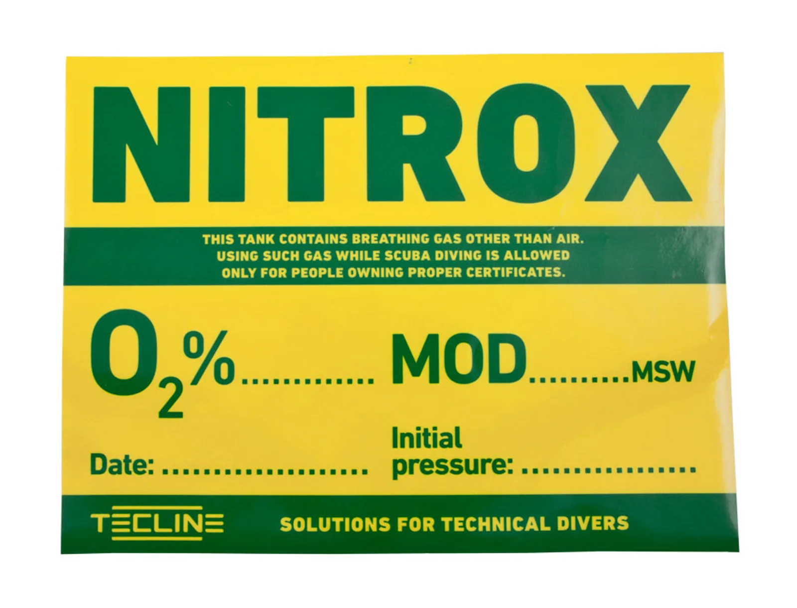 Information sticker NITROX 30 x 22,5 cm (eng. ver.)