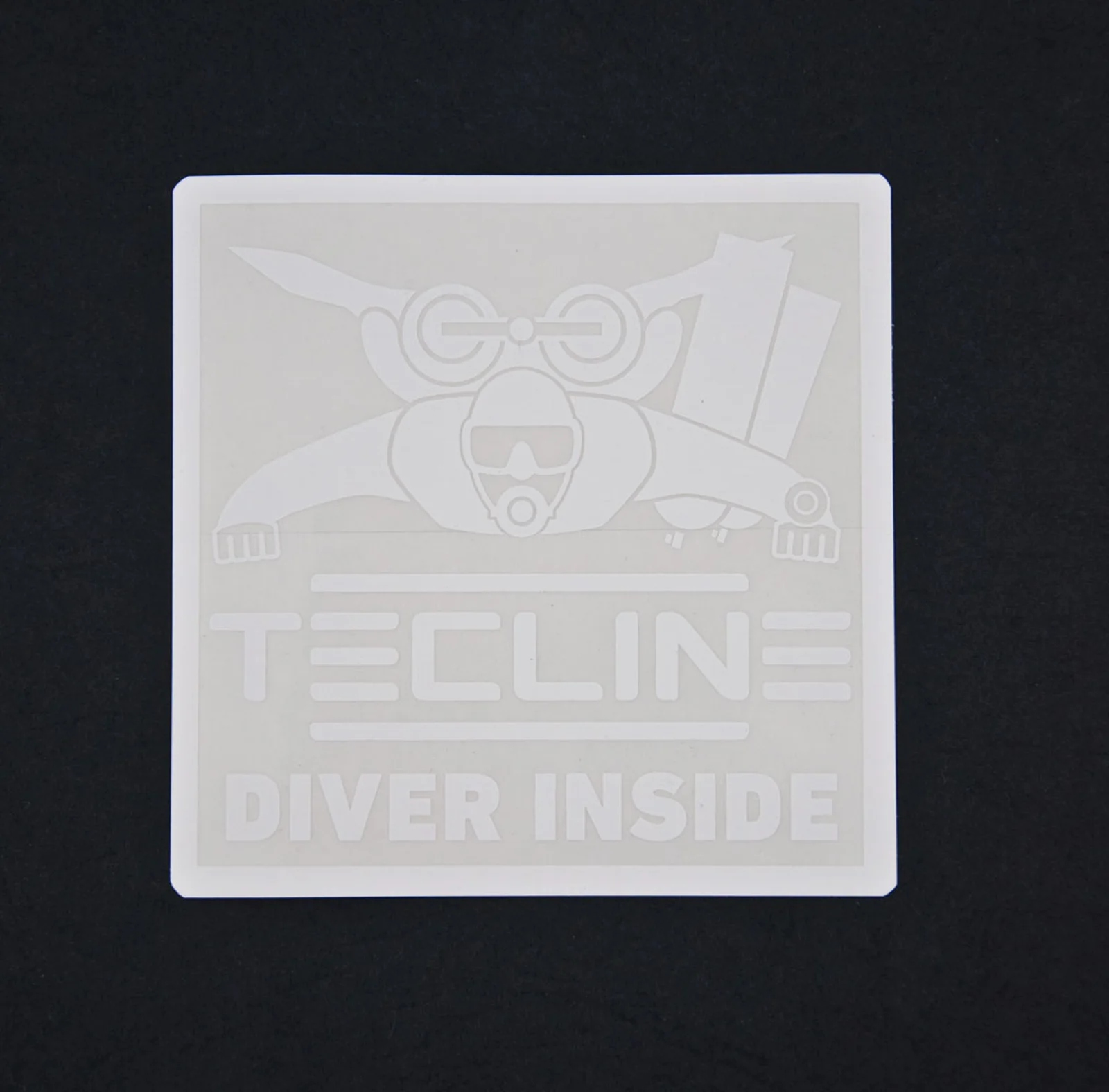 Sticker TECLINE DIVER INSIDE 10 x 10 cm - blanco
