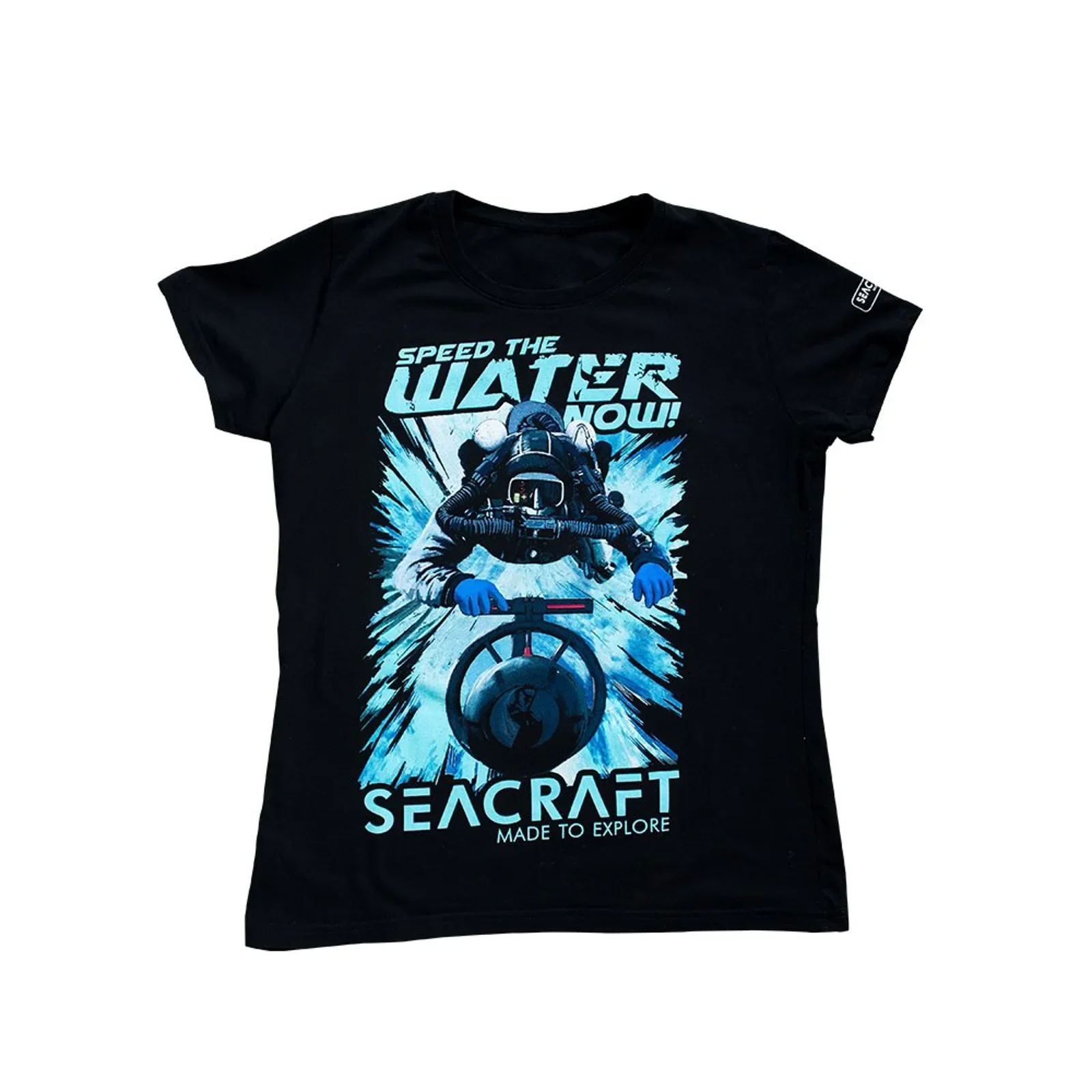 Seacraft Black cotton t-shirt (two-sided multicolor print) - male (M)
