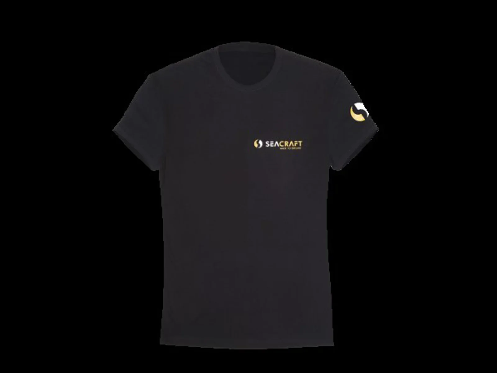 Seacraft Black cotton company t‐shirt (print on the back and logotype in front) ‐ male (L)