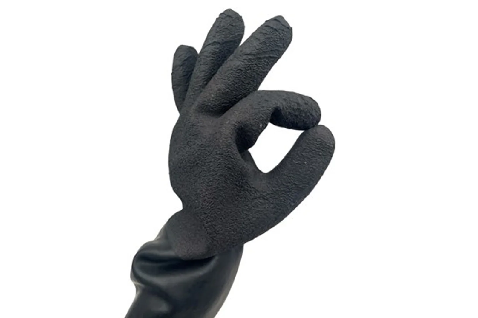 Black Latex Glove, Self-sealed, No inner liner Medium